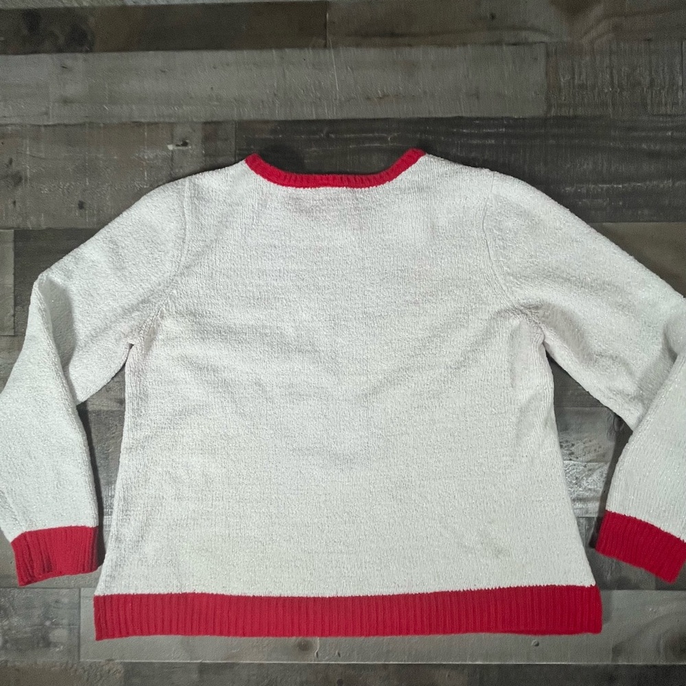 Holiday Time Ugly Christmas Sweater Women's Candy Cane Sequins Holiday XL - Picture 2 of 5